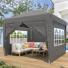 Pop up Canopy Instant Portable GazeboTent with 2 Windows, Storage Bag, 4 Ropes, 8 Stakes,Waterproof Instant Easy Up Canopies for Patio Outdoor Christmas Wedding Parties and Events Gray