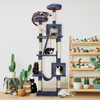 Cat Tree for Indoor Cats,79in Large Cat Tower with 11 Scratching Posts,Perches,Caves, Basket, Hammock, Pompoms, Multi-Level Plush Cat Condo for Indoor Cats, Smoky Gray