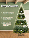 7.5ft Artificial Christmas Tree Holiday Xmas Tree w/ 1,200 Branch Tips, Christmas Tree Decorations, Christmas Tree Stand Metal Hinges & Foldable Base, Easy Assembly for Home, Office, Party Decoration…