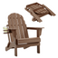 Folding Adirondack Chair - Durable HDPE Poly Lumber All-Weather Resistant w/Cup Holder, Oversized Balcony Porch Patio Outdoor Chair for Lawn, Backyard, Deck, Garden, Easy Installation, Brown