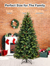 7.5ft Artificial Christmas Tree Holiday Xmas Tree w/ 1,200 Branch Tips, Christmas Tree Decorations, Christmas Tree Stand Metal Hinges & Foldable Base, Easy Assembly for Home, Office, Party Decoration…