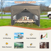 Pop up Canopy Instant Portable GazeboTent with 2 Windows, Storage Bag, 4 Ropes, 8 Stakes,Waterproof Instant Easy Up Canopies for Patio Outdoor Christmas Wedding Parties and Events Gray