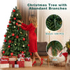 BUPPLEE 6ft Christmas Tree, Unlit Premium Hinged Holiday Artificial Christmas Tree w/1200 Branch Tips, Easy Assemble & Foldable Metal Stand, for Home, Office, Party Decorate-Contains 62 Xmas Ornaments