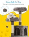 Cat Tree,79in Cat Tree Tower for Indoor Cats,Cat Tree Condo Furniture with Sisal-Covered Scratching Posts,Perch Hammock for Kittens,2 Bigger Plush Condos, Large Cats and Pets Light Gray