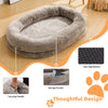 Human Dog Bed - 71''x47''x12.5'' Dog Beds for Humans Size Fits You and Pets, Washable Faux Fur Human Dog Bed for People Doze Off Napping, Large Orthopedic Dog Bed, Present Plump Pillow, Blanket, Brown