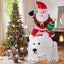 Christmas Inflatables Outdoor Decorations 7FT Santa Clause Riding The Polar Bear with Shaking Head Blow Up Yard Decor w/Built-in LED Lights for Xmas Holiday Party Decor Indoor Garden Family Lawn