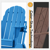 Folding Adirondack Chair - Durable HDPE Poly Lumber All-Weather Resistant w/ Cup Holder, Oversized Balcony Porch Patio Outdoor Chair for Lawn, Backyard, Deck, Garden, Easy to Install, Navy Blue