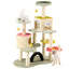 Flower Cat Tree Tower, 59 Inches Cute Cat Tree for Indoor Cats w/Sisal Covered Cat Scratching Posts Stand Cozy Condo, Sturdy Padded Top Perch and Bell Ball Colorful Cat Tree House for Indoor Cats